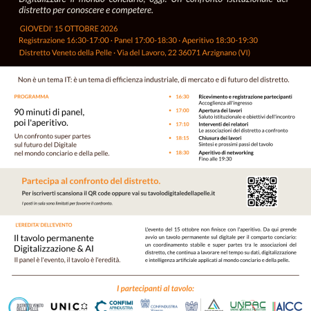 Evento “Il Dato è la Nuova Pelle” – 15 ottobre 2026 ore 17.00
